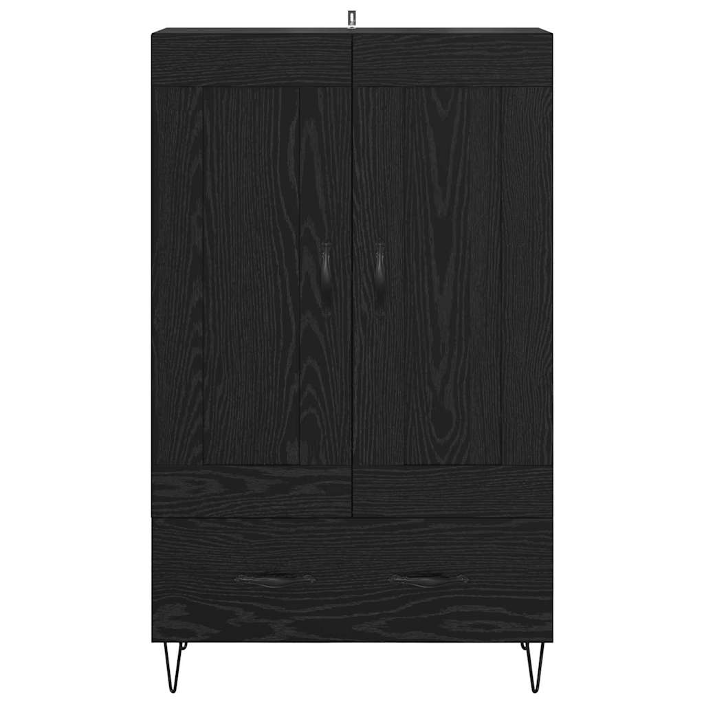 Highboard in Black Oak Look 69.5 x 31 x 115 cm Particleboard