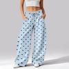 Women's Casual Loose Fit Wide Leg Pants with Pockets, Printed Athletic Trousers
