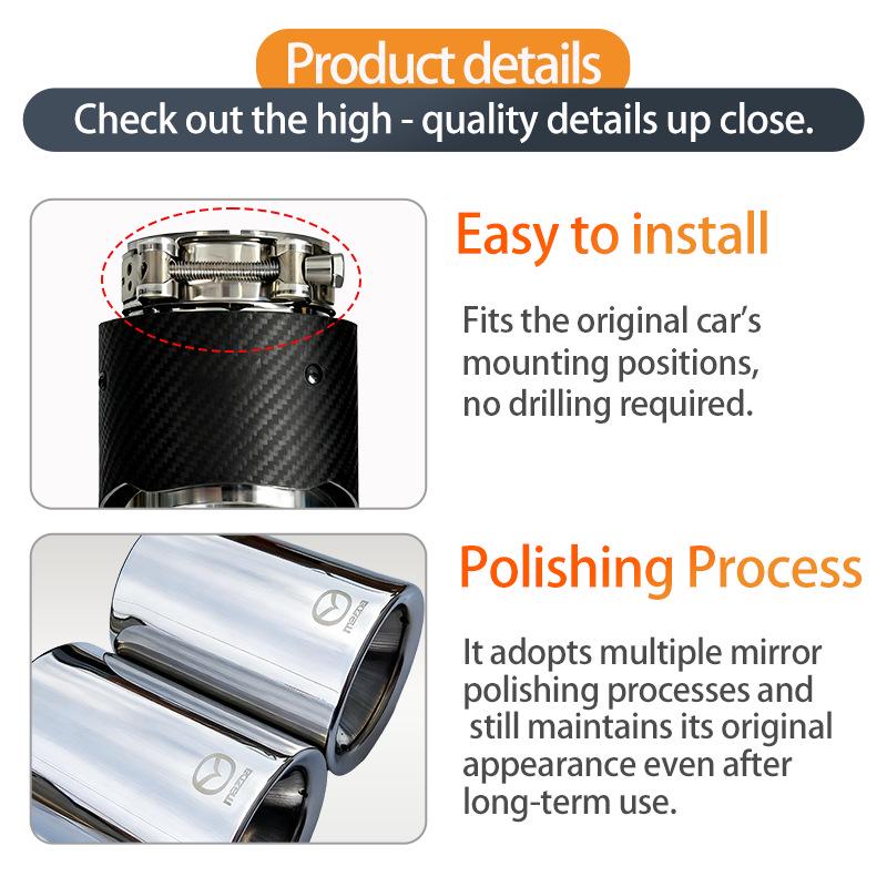 Mazda 3 (2020-2022) Mod d'échappement d'embout Angkesaila en fibre de carbone