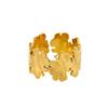 INSSGG Elegant Maple Leaf Adjustable Ring: Textured Hollow Tree Leaf Design