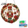 Parent Child Interactive Crafts Christmas Faux Diamond Art Ornament, DIY Santa Claus Sun Catcher Kit, Rhinestone Sets Xmas Wreath Hanging Ornament