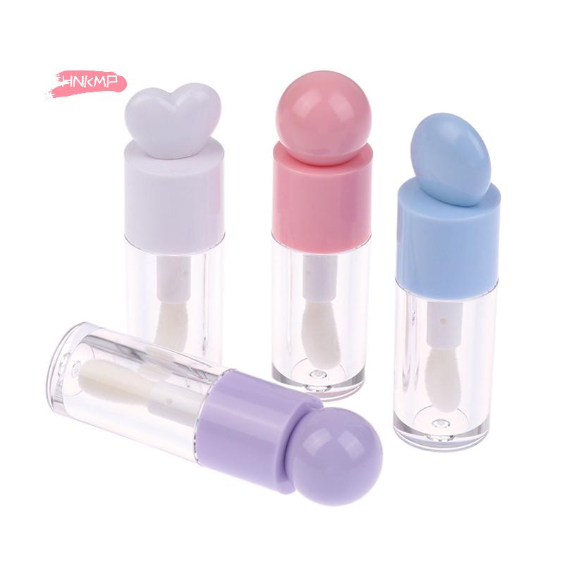 1/3Pcs 6ml Heart & round Shape Empty Lip Gloss Tubes Plastic Refillable Lipstick Containers Sample Size for Beauty Products