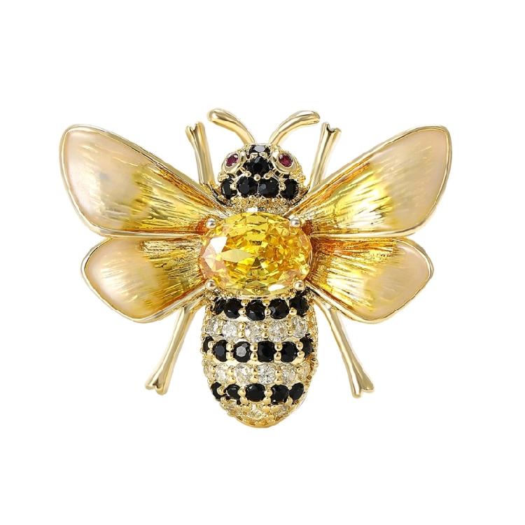 Sophisticated Metallic Bees Pin Featuring Lightweight Construction And Easy To Wear Bees Brooch Jewelry for Dates