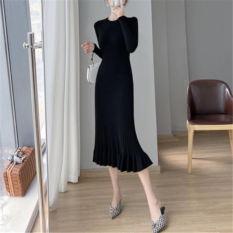 Rochie lungă tricotată coadă de pește pentru femei