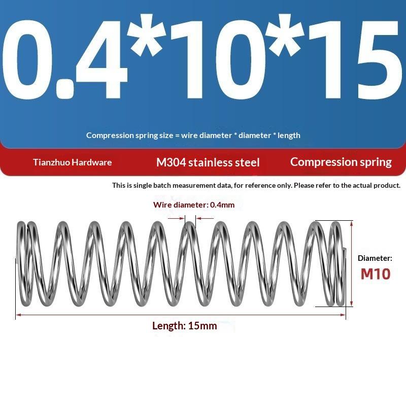 Spring Steel Pressure Return Spring Assortment 0.3/0.4mm Wire Dia 5-20mm Length for Hobbyist Craft Making Projects