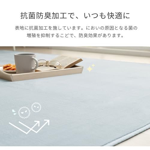 Peony 2 Flannel Rug, Solid Color, 200x250cm, Powder Blue, 1380000025944