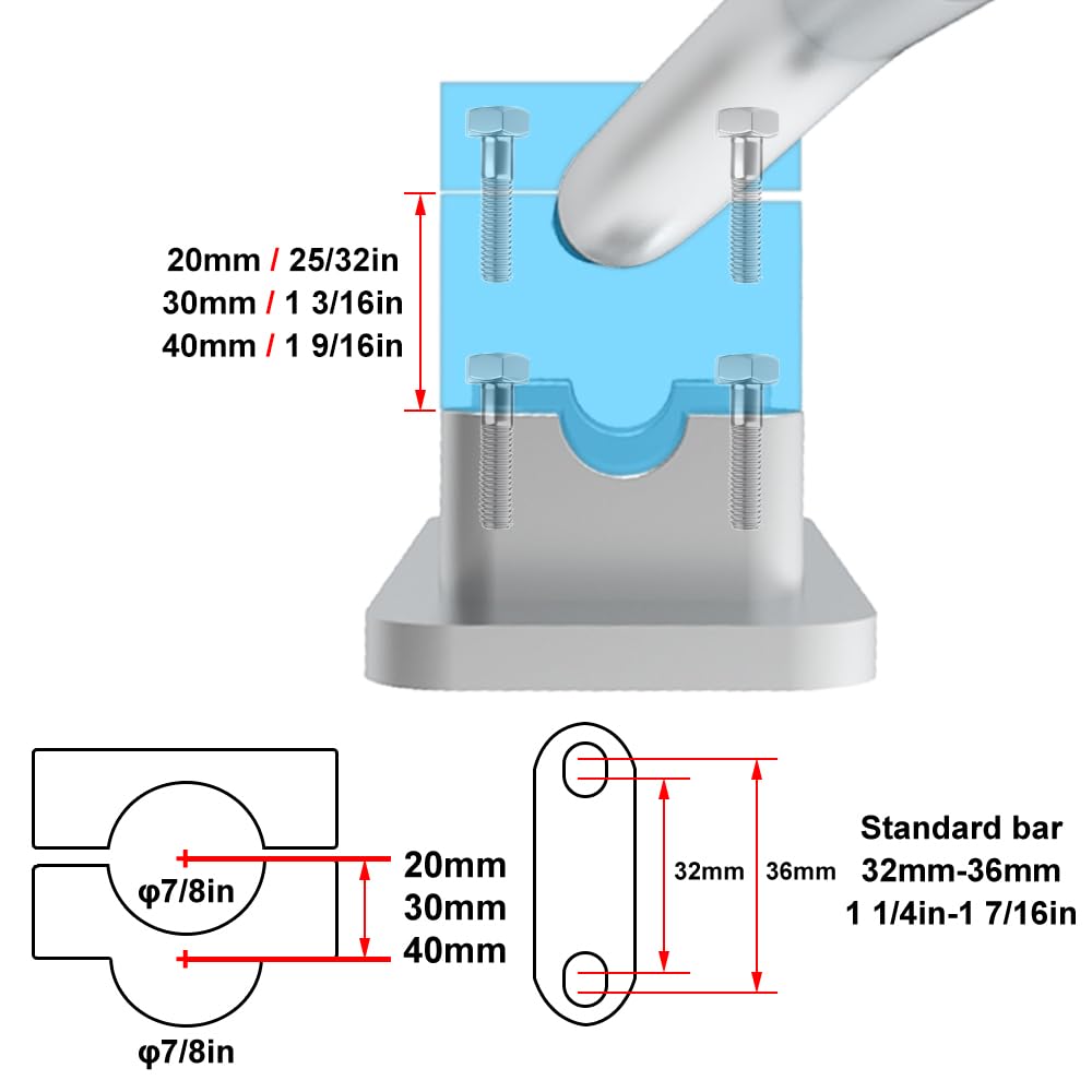 Handlebar Riser Handle Pos 0.9 Inch (22.2 Mm), No Clamp, Fits V-Strom / CRF250L