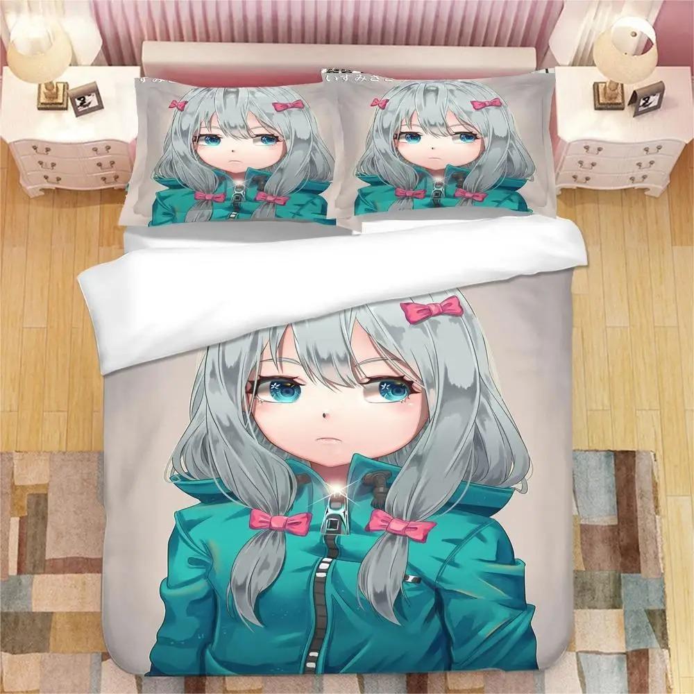 Anime Girl Izumi Sagiri 3D Printed Bedding Set King Duvet Cover Pillow Case Comforter Cover Bedclothes Bed Linens Home Textiles