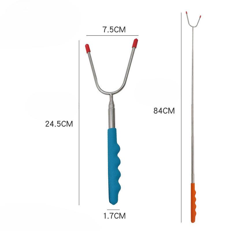 Adjustable Stainless Steel BBQ Skewers With Colored Handles For Chicken Leg Kebabs Outdoor Camping Cooking Tools