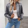 Women's Solid Color Splicing Thin Fashion Jacket Casual Jacket Top