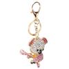 2pcs Pink Color Koala Bear Keychain Rhinestone Decoration Crystal Rhinestone Keychain  For Women