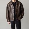 Men's Retro PU Leather Motorcycle Jacket - Korean Style Lapel, Casual Loose Fit for Spring and Autumn