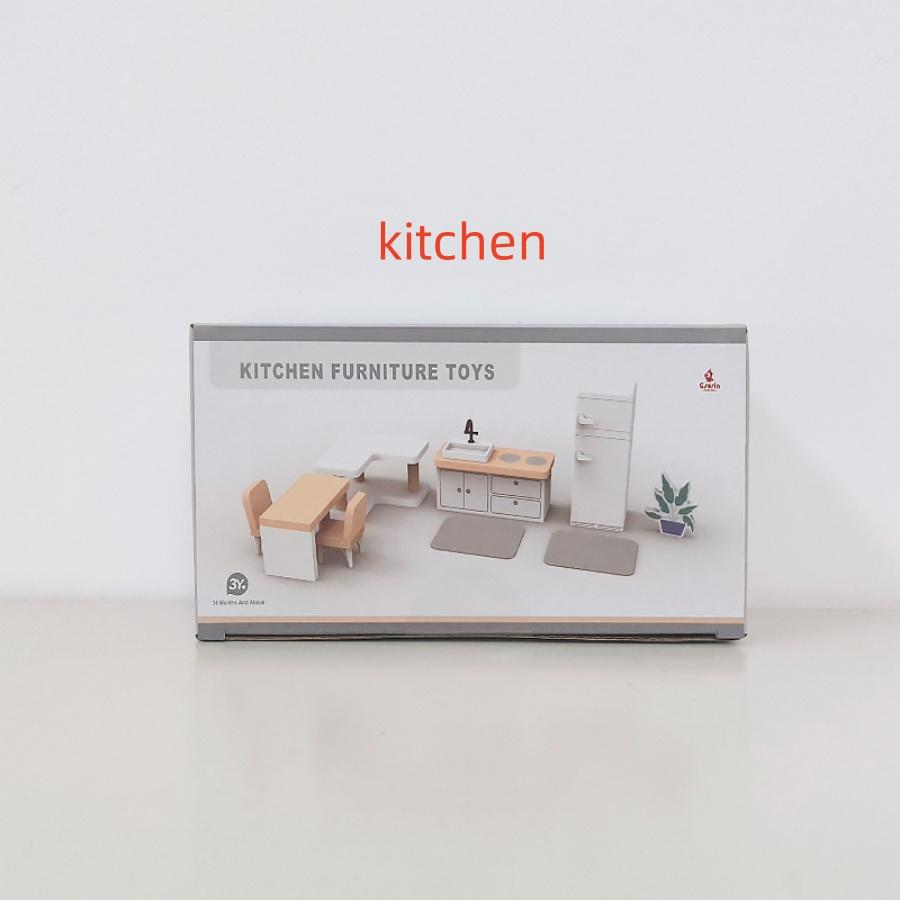 Villa in stile nordico, casa delle bambole, gioco per bambini, mobili mini di simulazione, camera da letto, cucina, giocattoli di legno, ragazzi e ragazze