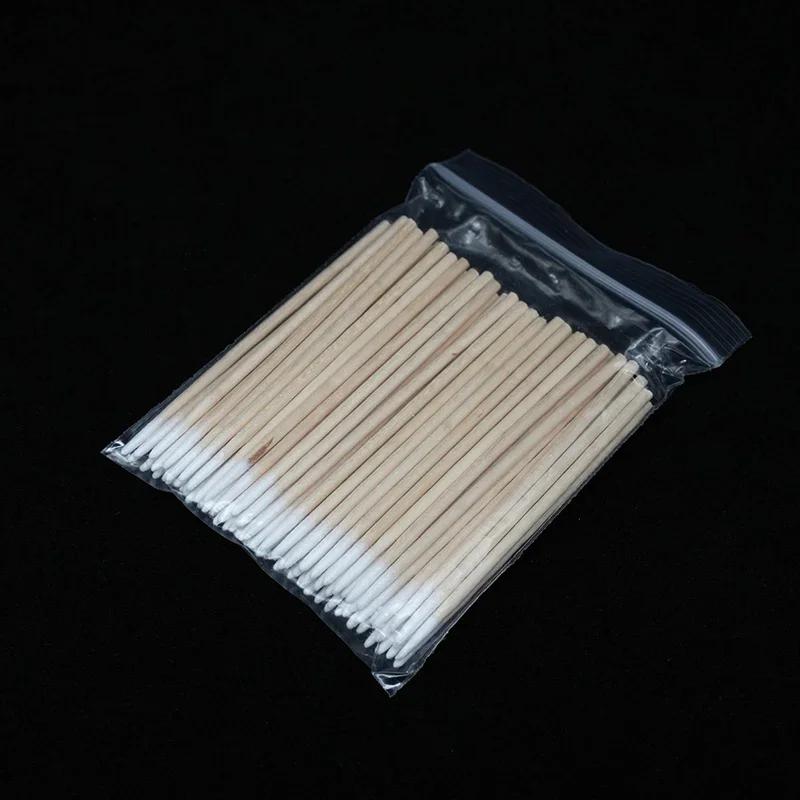 300Pcs Nails Wood Cotton Swab Clean Sticks Nail Polish Remover Art Tools Wooden Cotton Head Manicure Corrector Nail Polish Tool