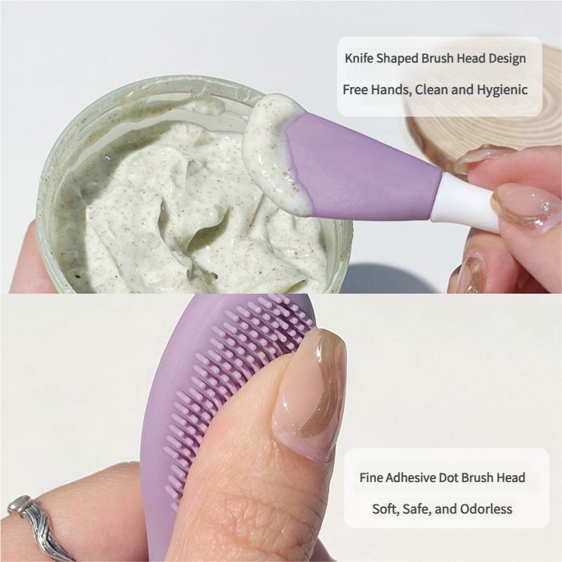 Dual-End Silicone Face Brush Slavic Skin Care, Massage & Cleansing Tool, Spa Mask Applicator for Mud Clay Facials