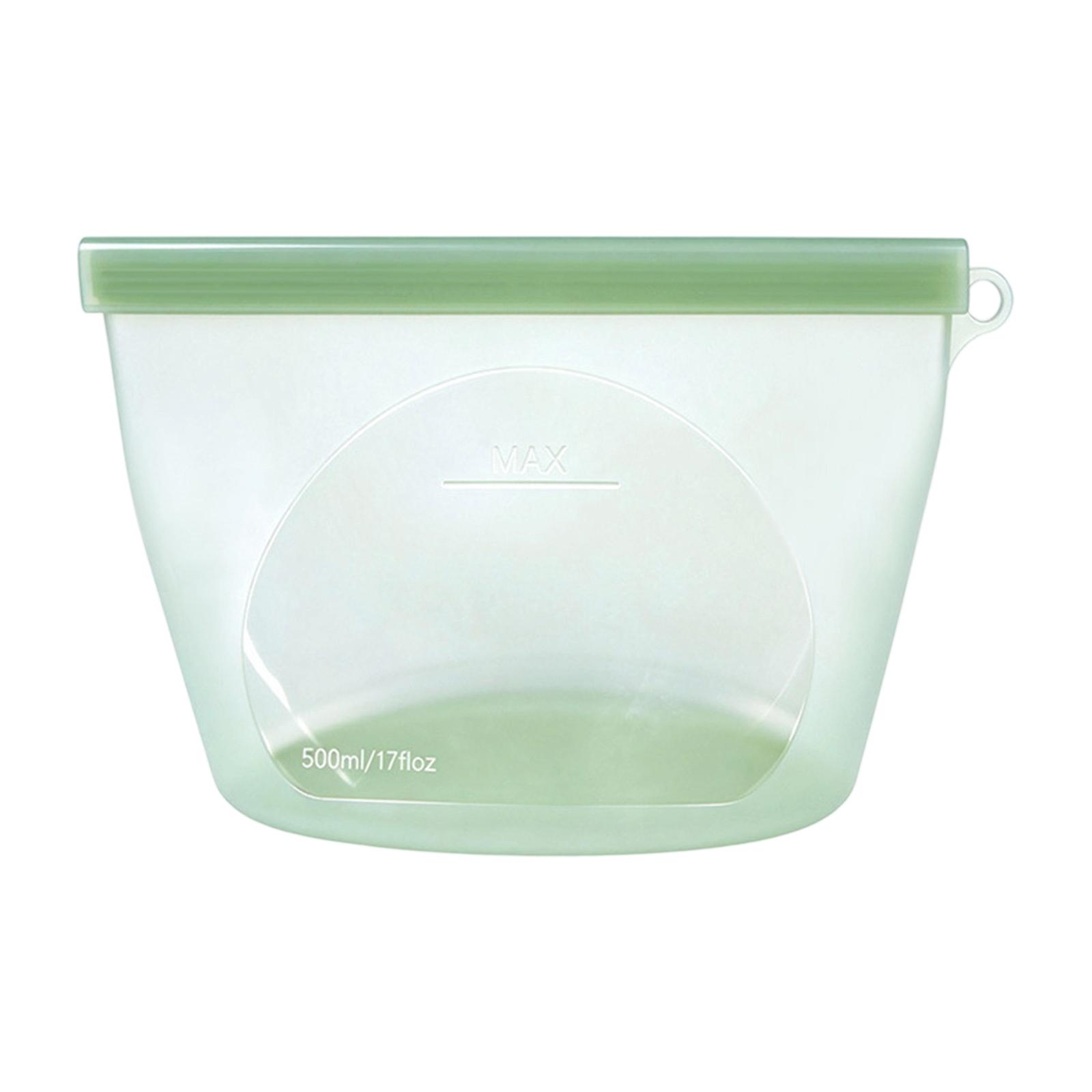 Reusable Silicone Food Storage Bags with Airtight Seal Leakproof Food Preservation Bags for Kitchen Freezer and Refrigerator Storage XS зелёный
