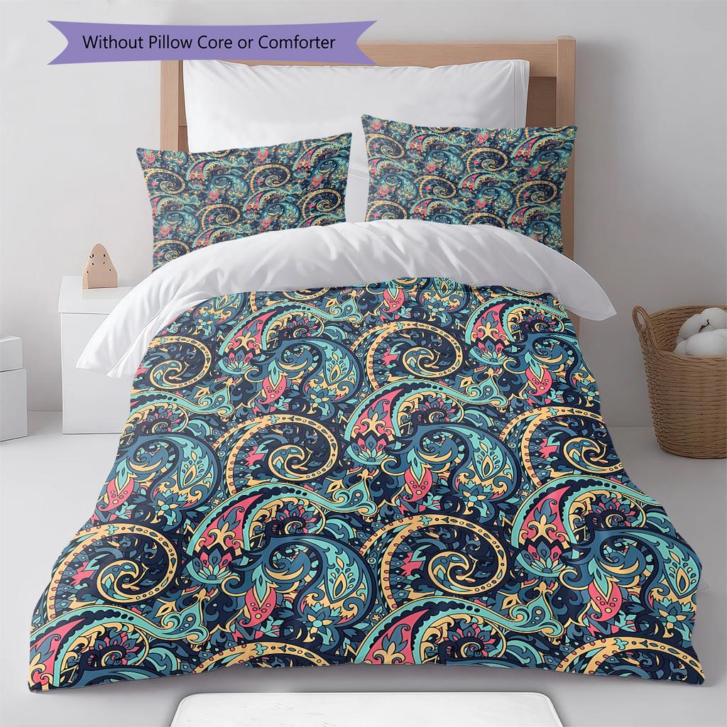 Paisley Pattern Pattern Bedding Quilt Set Quilt Cover Pillowcase Home Decoration Gift (1 * duvet cover + 2 * pillowcase, without core)