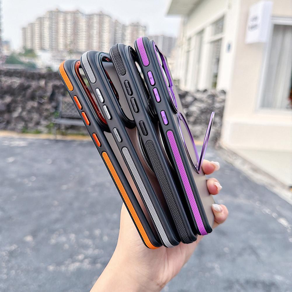 KEYSION Custodia Magnetica Traslucida Opaca per Telefono per Samsung Galaxy S25 S26 Ultra 5G S26+ Supporto ad Anello Rotante a 360° Copertura Antiurto