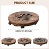 Movable Plantpot Tray Rolling Plant Stand Planter Pot Trolley Wooden Base Easy to Move Houseplants