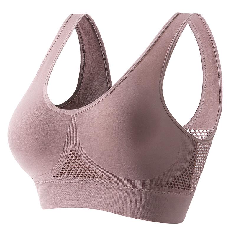 Breathable Wireless Sports Bra for Small Bust - Full Cup, Large Size, Ideal for Fitness, Running, and Yoga.