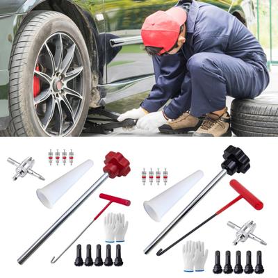 3/13 Adet/Set Hızlı Değişim Lastik Subap Alet Takımı Subap Çekirdeği 4 Yollu Valf Konik Konumlandırma Tüpü İtme Çubuğu Eldivenler Otomobil Valfleri Tamir Değiştirme Kiti
