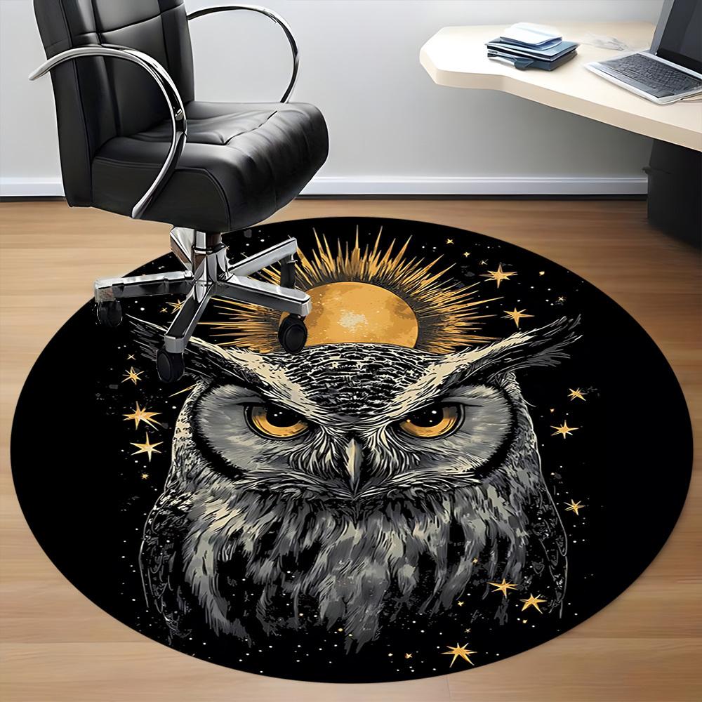 1pc Owl Moon Night Stars Chair Carpet for Office, Soft, Non-Slip Polyester Mat, Office, Living Room, Bedroom, Durable Polyester yy251207144