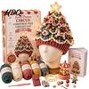 Parent Child Interaction Craft Christmas Tree Crochet Hat DIY Kit Beginner-Friendly Light-Up Kit Complete with Yarn Tools Guide for Holiday