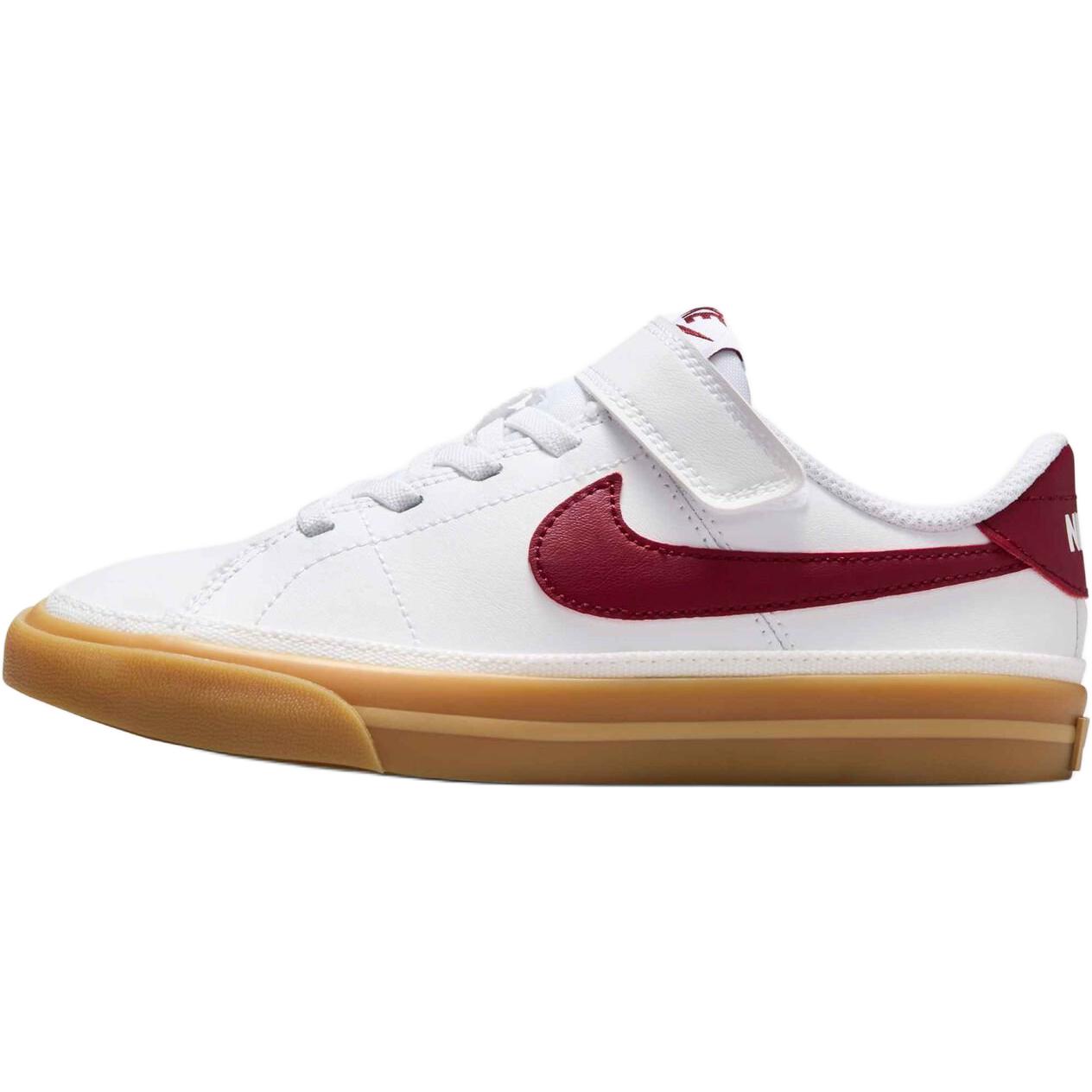 

New Nike Court Legacy Anti Slip Wear Resistant Low Top Skateboard Shoes White/Gel Yellow/Team Red Kids DA5381-132 35
