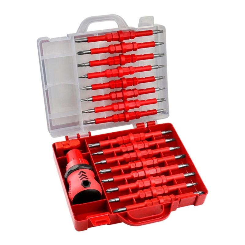 34 In 1 Ratchet Screwdriver Set Magnetic Screwdriver Tool Electrician Multifunctional Interchangeable Screwdriver