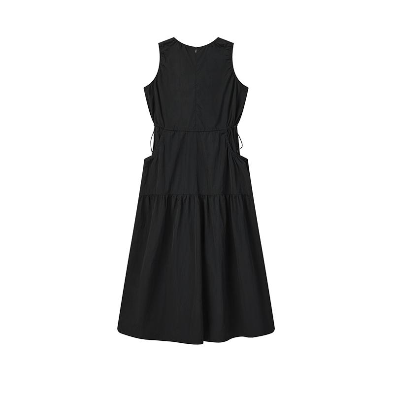 FILA Original Simple Comfortable Versatile Sleeveless Dress Women dresses Black F11W629304FBK