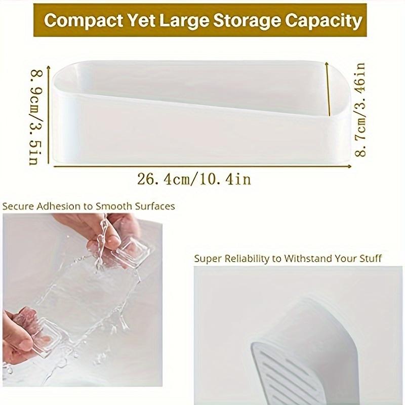 2 Pieces Adhesive Shower Ball Box Bathroom Shelf Organizer No Drilled Shower Rack Bath Products Shampoo Fragrance Rack Shower Room Bathroom Kitchen