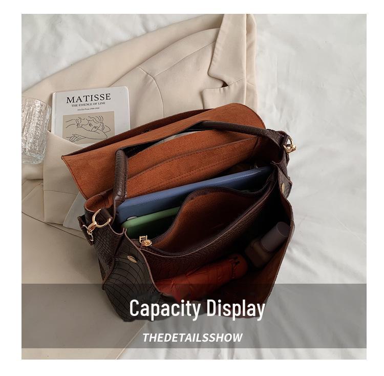 Large Capacity Women's Fashion Tote Bag - 2024 New Style, Autumn/Winter, One-Shoulder Commuter Bag