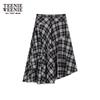 Gonna Larga Asimmetrica a Quadri Vintage da Donna