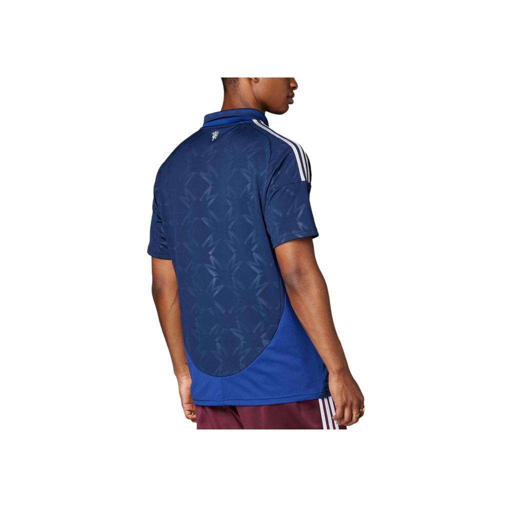 adidas Manchester United SS24 Fashion Logo Polo Short Sleeve Away Football Shirt Men Tops Night-Indigo IU1390