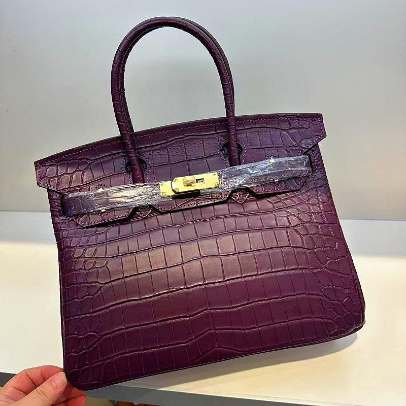 Pelle bovina primo strato motivo alligatore opaca portatile a spalla a tracolla borsa da donna premium transfrontaliera