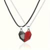 Heart Patch Wish Stone Magnetic Couple Necklace for Men and Women
