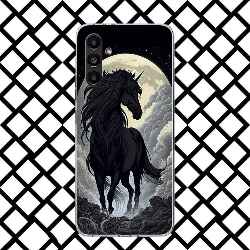 Animal Black Horse Phone Case for Samsung Galaxy A17 A37 A57 A16 A26 A36 A56 A15 A25 A35 A55 A14 A24 A34 A54 A13 A23 A33 A53 Gal