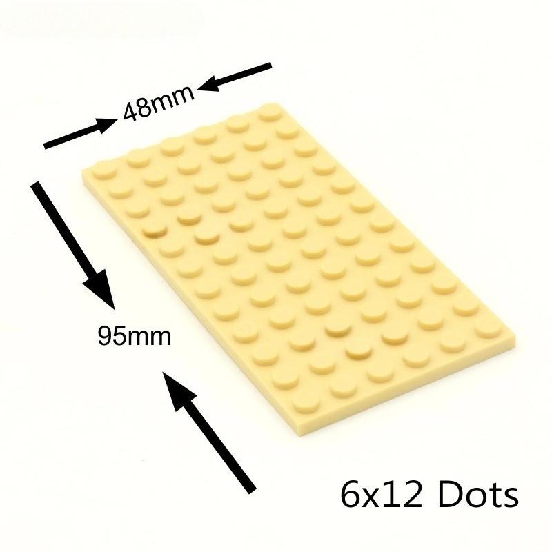 Grundplatte 6x12 Punkte Chassis Klassische MOC DIY Stadt Figur Baustein Zubehör sind Spielzeug.