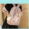 Cute Flower Rabbit Panda Cat Pattern Student Backpack With Pendant For Teens And Adults
