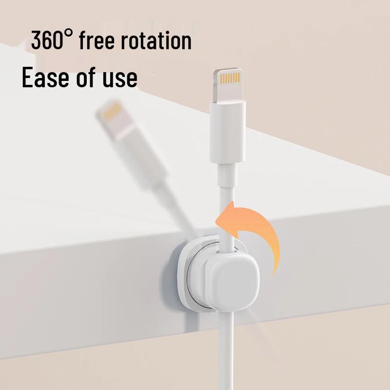 Rotating Desktop Cable Organizer: Mobile Phone Charging and Management Clip