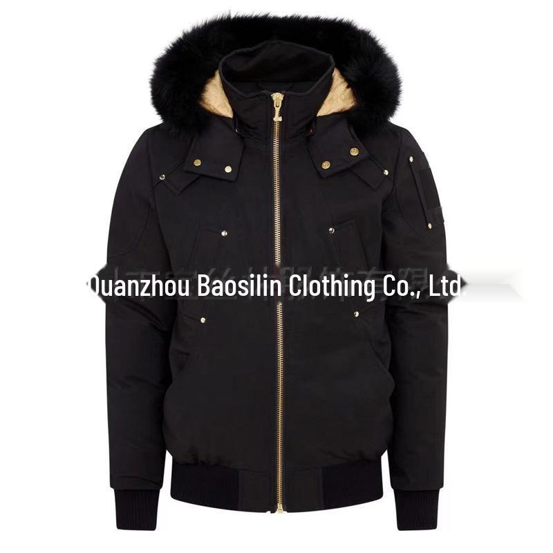 

Gold Badge Men s Fox Fur Down Bomber Jacket #02G by Palm Moose S [ 60kg]