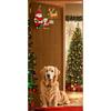 Sitting Santa Claus Linings for Christmas Doors Christmas Decorations 2025 Santa with Puppy Door Cover Indoor And Outdoor Decors