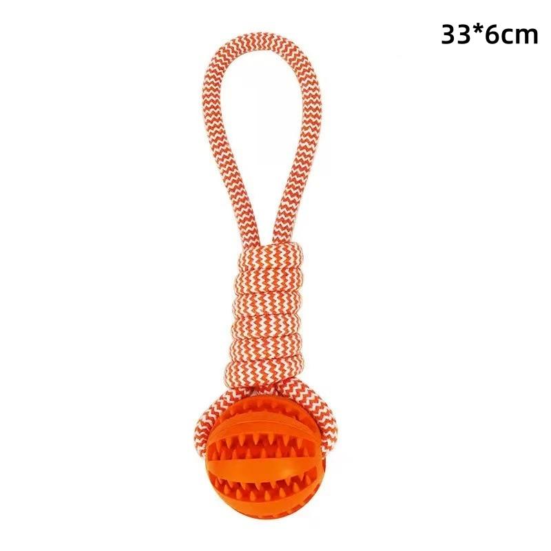 Pet Tooth Cleaning Chewing Food Leak Ball Interactive Tug Dog Rope Toy Dogs Chew Slow Feeding Boredom Relief Rope Ball Toys