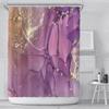 Tenda da Doccia Impermeabile Stampa Marmo Moderna di Lusso Tende da Doccia Gradiente Rosa Oro Viola con Ganci Schermo Bagno 3D