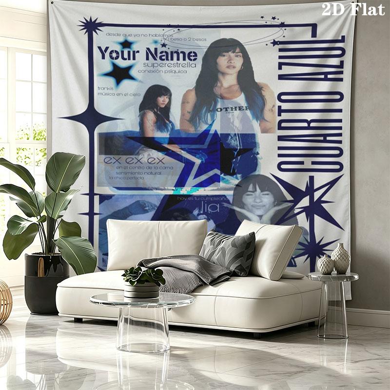 Aitana Custom Name Wall Tapestry Aesthetic Wall Hanging Printed Fabric Blanket Decorative Tapestries for Bedroom Living Room Home Decor