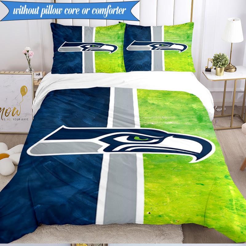 Seahawks Team Spirit 3pcs Bedding,Including 1pc Duvet Cover And 2pcs Pillowcases Perfect for Christmas,Ideal for Bedroom, Dormitory
