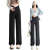 Ice Silk Maternity Wide-Leg Drawstring Pants - Spring/Summer Casual Wear