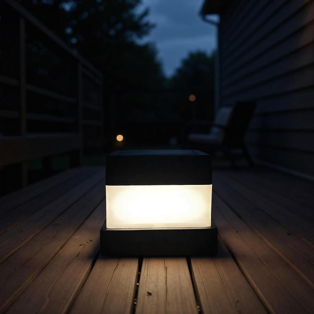Solar Post Cover Light Square Lantern Waterproof Fence Light Post Cover Solar Charging For Pathway Driveway Camping Road Gate