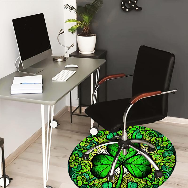 

1pc Office Carpet Chair Mats Stained Glass Clover Mandala Perfect for Decorating Office Chairss, Or Bedrooms.YDT446 80cm by 80cm