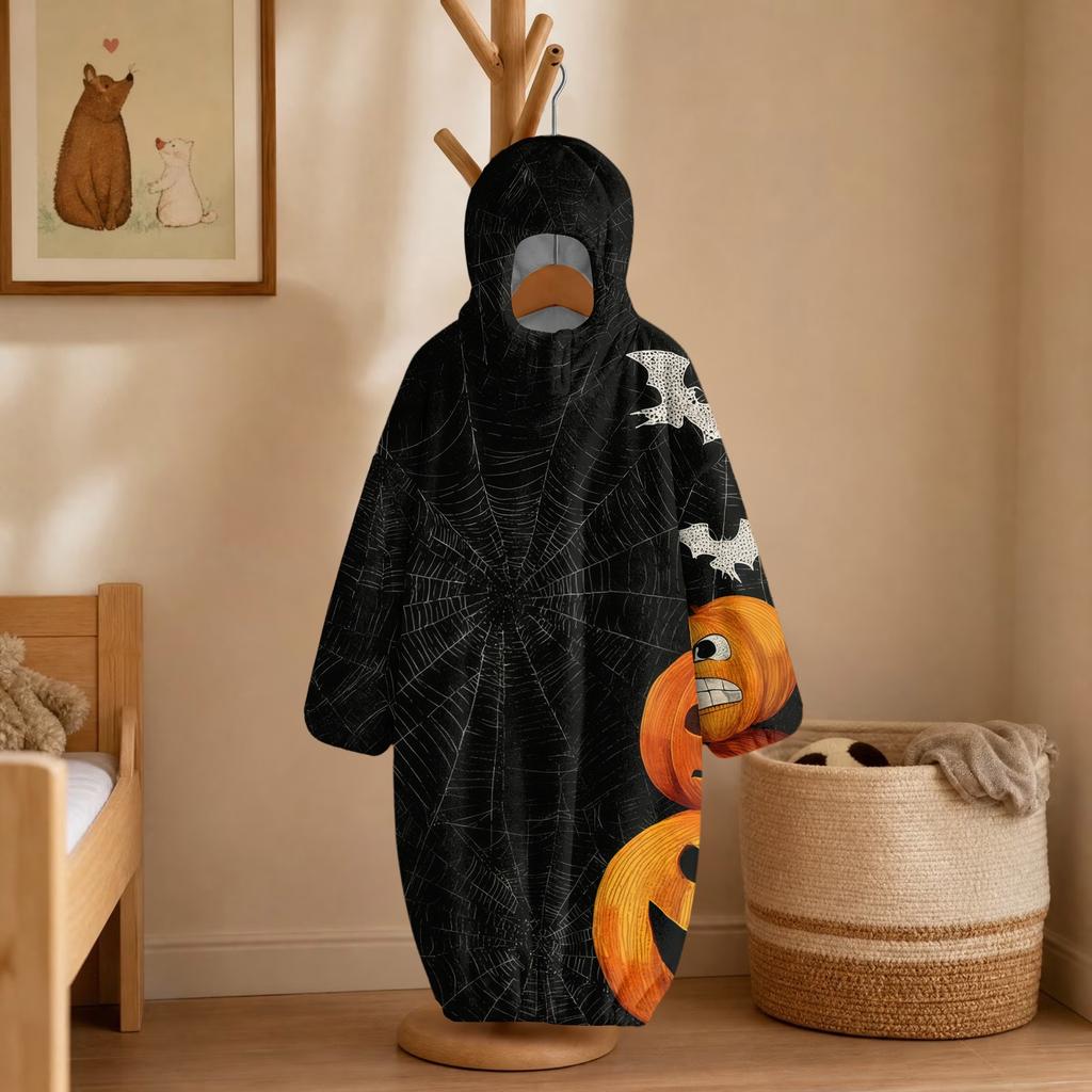 Halloween-printad flanellpyjamas för småbarn och barn
